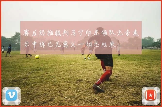 赛后怒推裁判马宁印尼领队无奈表示申诉已无意义一切已结束